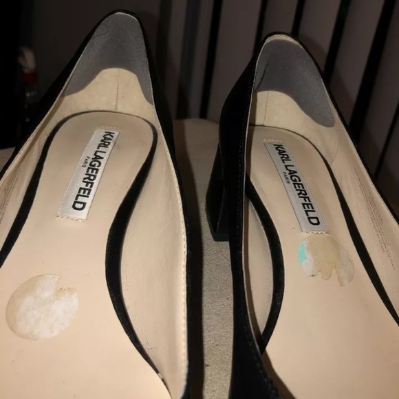 ⚡️KARL LAGERFELD ‘Charee’ Low Block Heel Black Paris Chanel French Classic - Picture 11 of 16